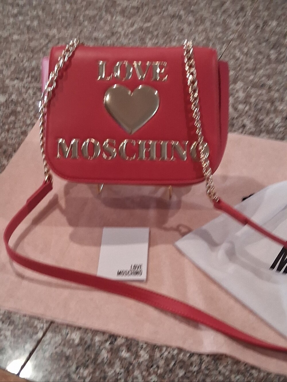 Love Moschino Red Leather Heart Crossbody - Picture 3 of 13